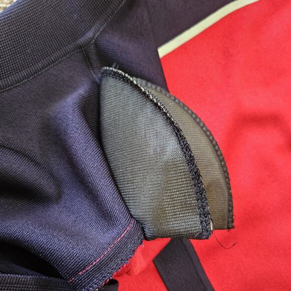 Exclusively Misook Open Front Cardigan Womens L Blue Red Liquid Knit Old Money - Picture 6 of 9